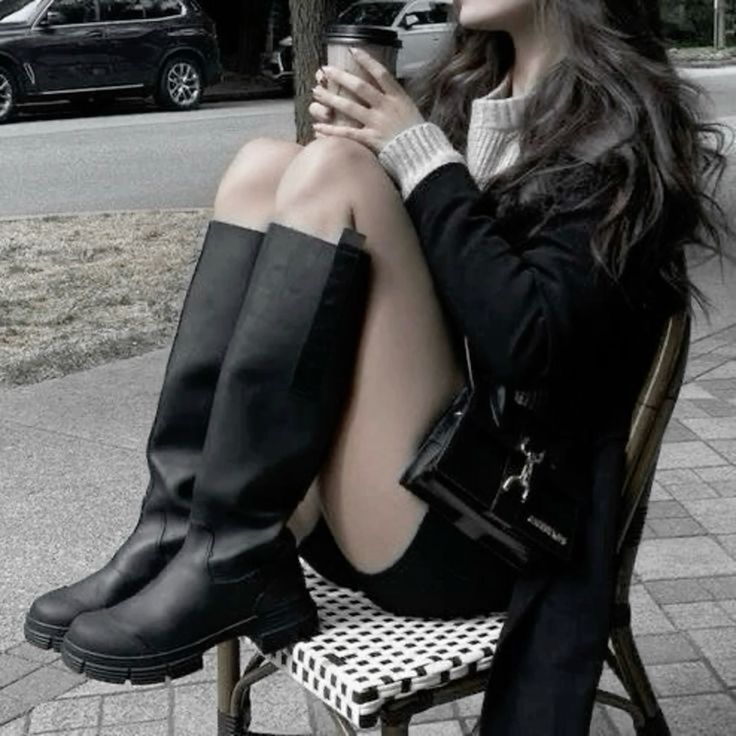Woman wearing boots